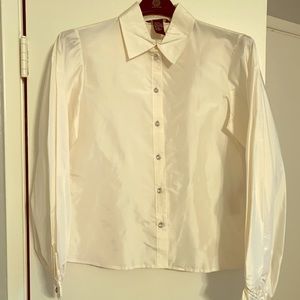Doncaster white blouse puff sleeve NWT